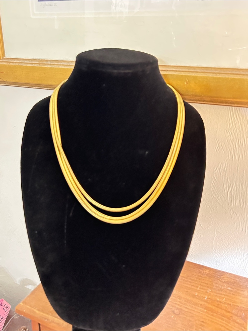 Yves Saint Laurent Gold Multi-Strand Snake Chain Necklace